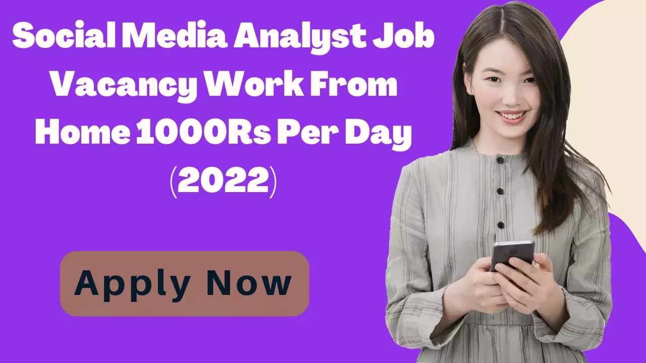 Social Media Analyst Job Vacancy Work From Home 1000Rs Per Day (2022) By Doodjob.Com